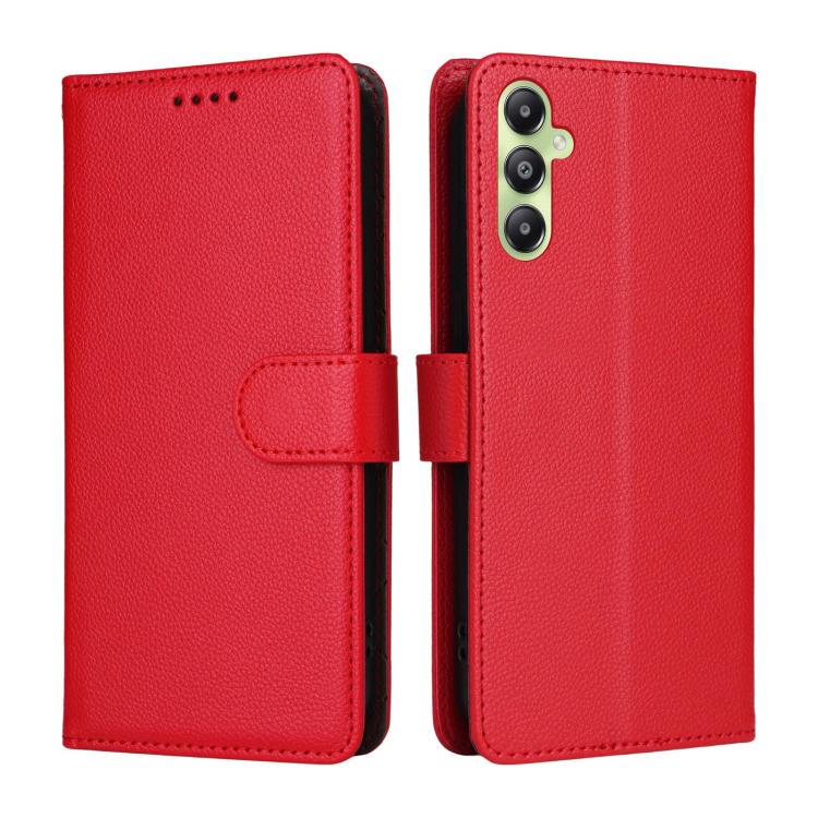 For Samsung Galaxy A05s Litchi Texture RFID Blocking 3-Card Wallet Leather Phone Case