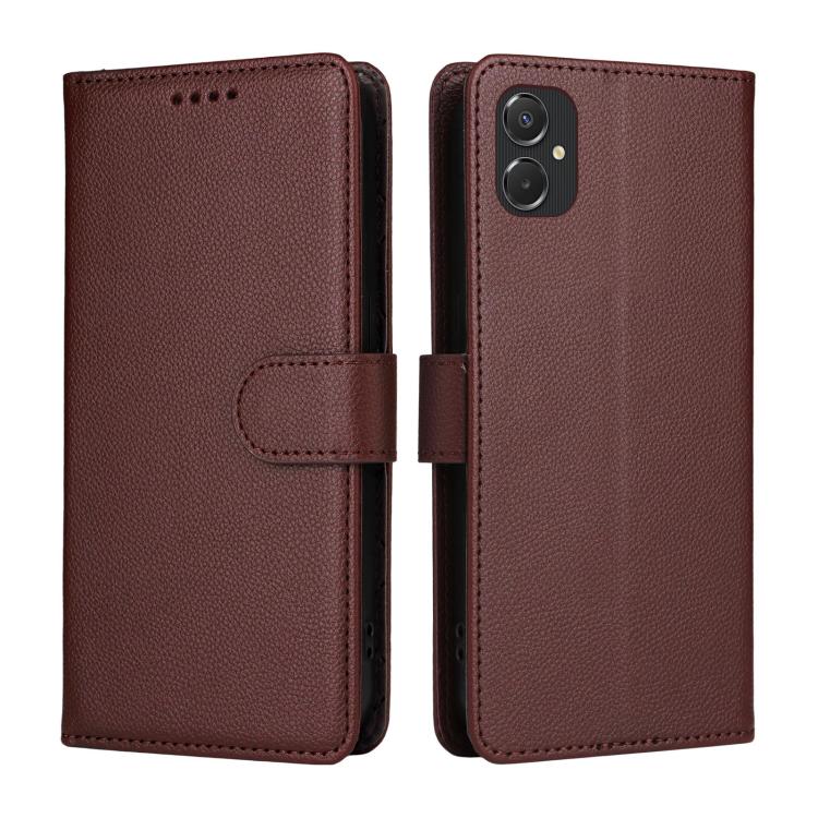 For Samsung Galaxy A06 4G / 5G Litchi Texture RFID Blocking 3-Card Wallet Leather Phone Case