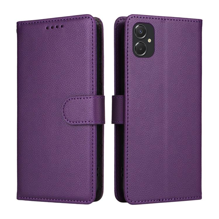 For Samsung Galaxy A06 4G / 5G Litchi Texture RFID Blocking 3-Card Wallet Leather Phone Case