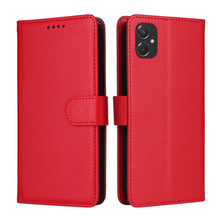 For Samsung Galaxy A06 4G / 5G Litchi Texture RFID Blocking 3-Card Wallet Leather Phone Case