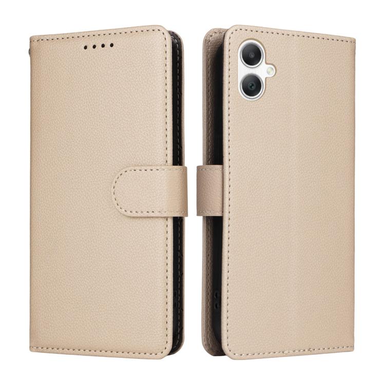 For Samsung Galaxy A07 4G / 5G Litchi Texture RFID Blocking 3-Card Wallet Leather Phone Case
