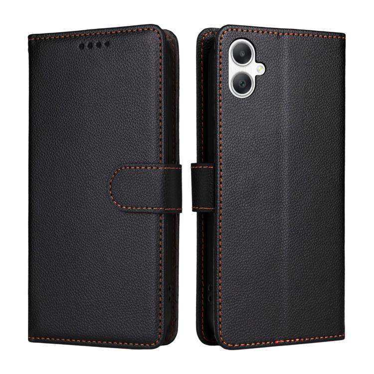 For Samsung Galaxy A07 4G / 5G Litchi Texture RFID Blocking 3-Card Wallet Leather Phone Case