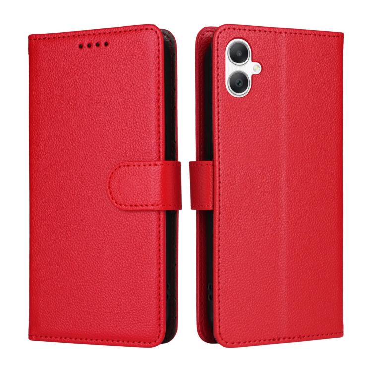 For Samsung Galaxy A07 4G / 5G Litchi Texture RFID Blocking 3-Card Wallet Leather Phone Case