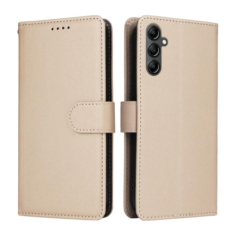 For Samsung Galaxy A14 4G / 5G Litchi Texture RFID Blocking 3-Card Wallet Leather Phone Case