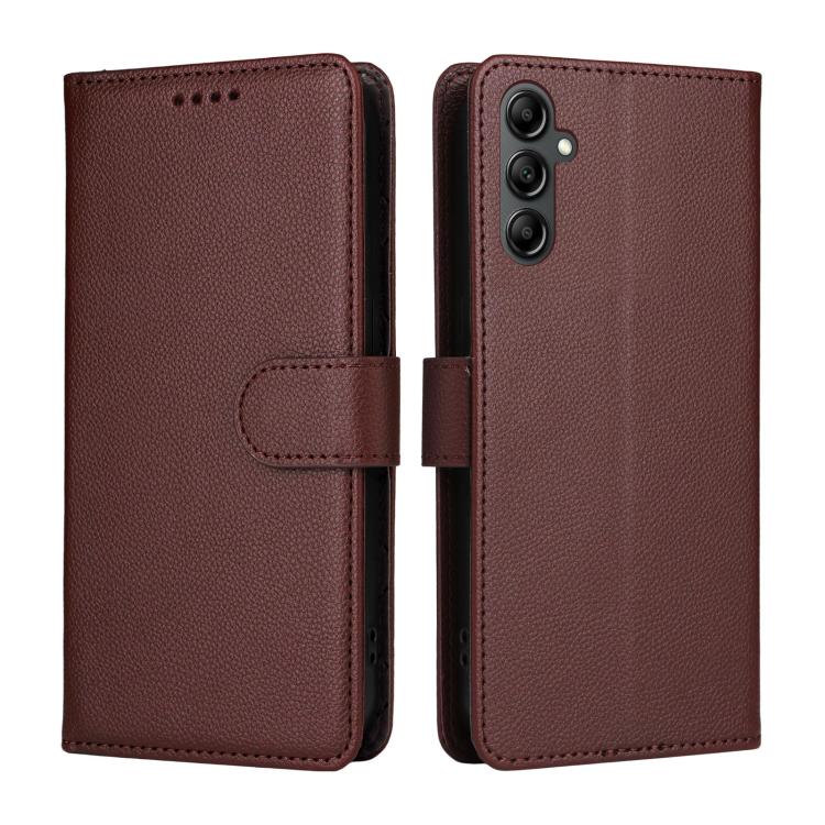 For Samsung Galaxy A14 4G / 5G Litchi Texture RFID Blocking 3-Card Wallet Leather Phone Case