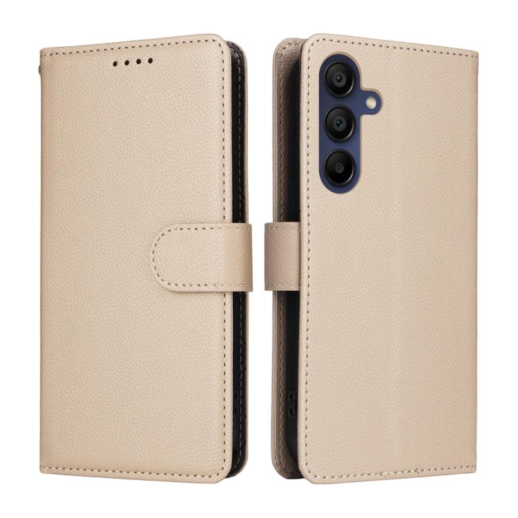 For Samsung Galaxy A15 4G / 5G Litchi Texture RFID Blocking 3-Card Wallet Leather Phone Case