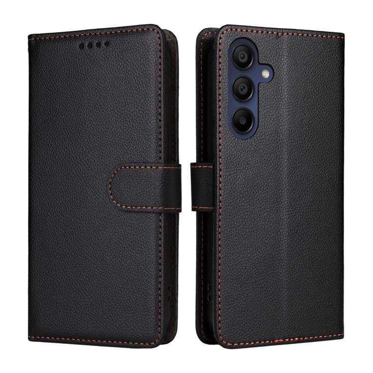 For Samsung Galaxy A15 4G / 5G Litchi Texture RFID Blocking 3-Card Wallet Leather Phone Case