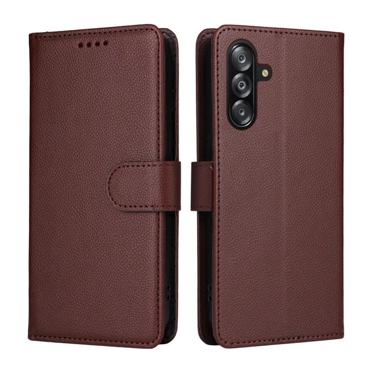 For Samsung Galaxy A16 4G / 5G / A26 Litchi Texture RFID Blocking 3-Card Wallet Leather Phone Case