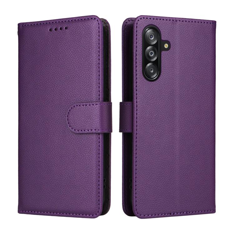 For Samsung Galaxy A16 4G / 5G / A26 Litchi Texture RFID Blocking 3-Card Wallet Leather Phone Case