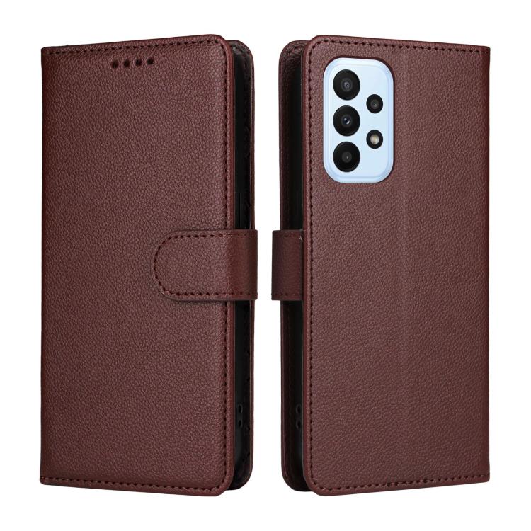 For Samsung Galaxy A23 4G / 5G / F23 Litchi Texture RFID Blocking 3-Card Wallet Leather Phone Case