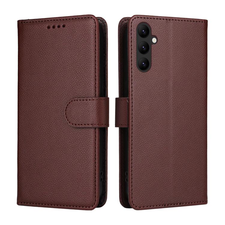 For Samsung Galaxy A24 4G Litchi Texture RFID Blocking 3-Card Wallet Leather Phone Case