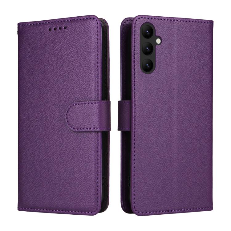 For Samsung Galaxy A24 4G Litchi Texture RFID Blocking 3-Card Wallet Leather Phone Case
