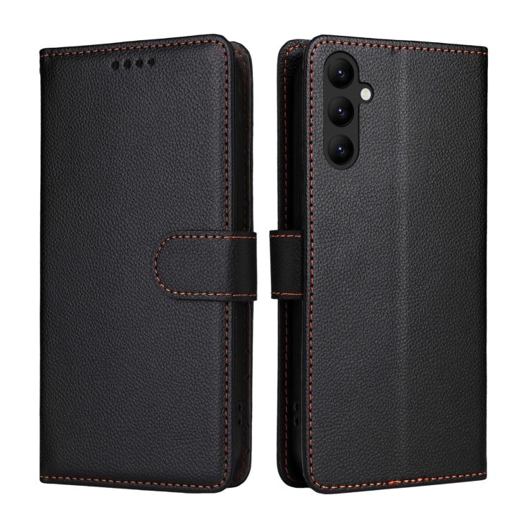 For Samsung Galaxy A24 4G Litchi Texture RFID Blocking 3-Card Wallet Leather Phone Case