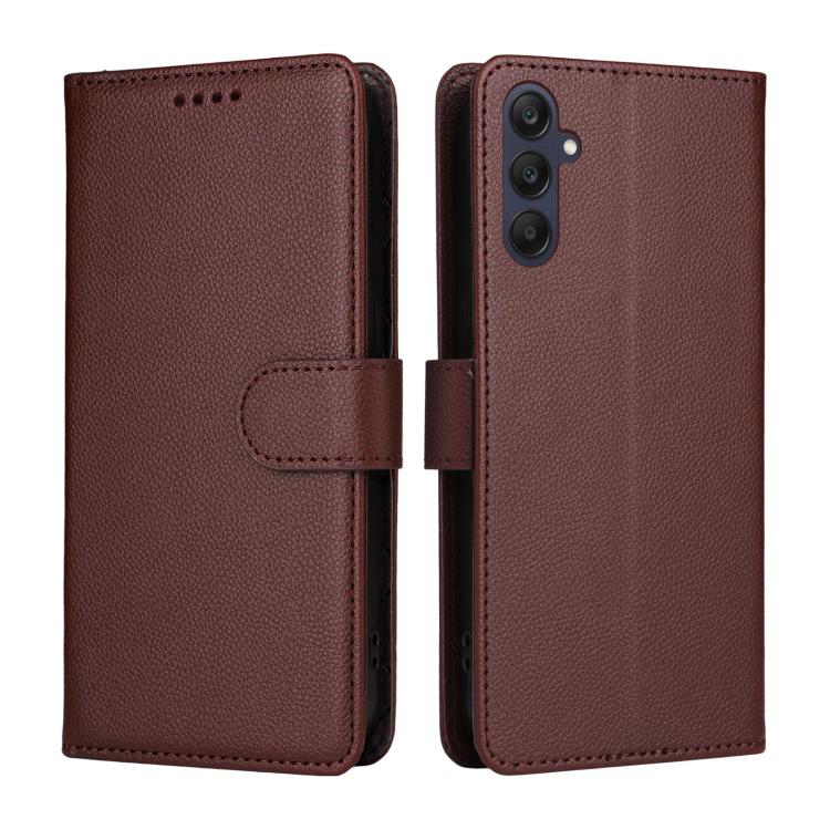For Samsung Galaxy A25 5G Global Litchi Texture RFID Blocking 3-Card Wallet Leather Phone Case
