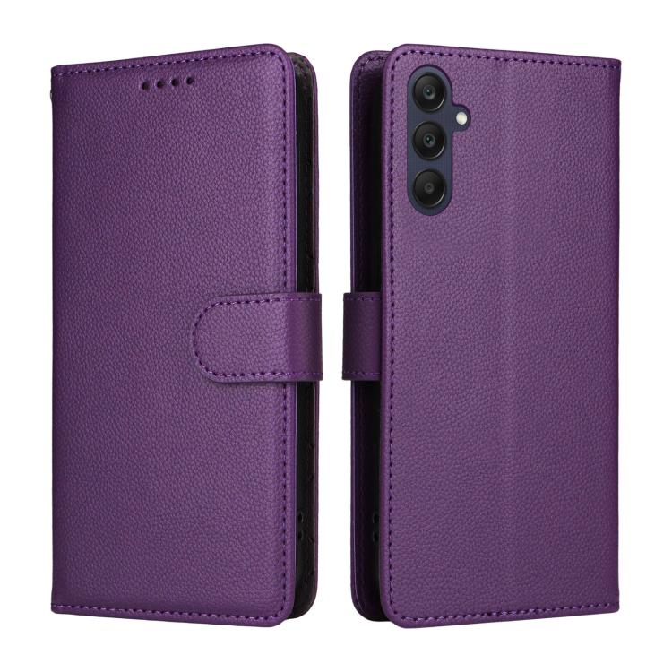For Samsung Galaxy A25 5G Global Litchi Texture RFID Blocking 3-Card Wallet Leather Phone Case