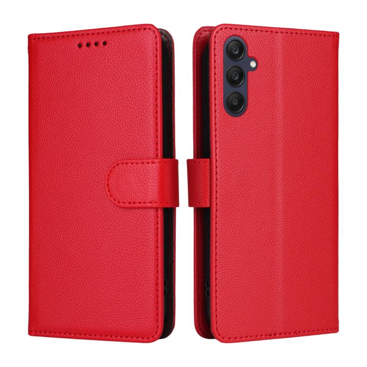 For Samsung Galaxy A25 5G Global Litchi Texture RFID Blocking 3-Card Wallet Leather Phone Case