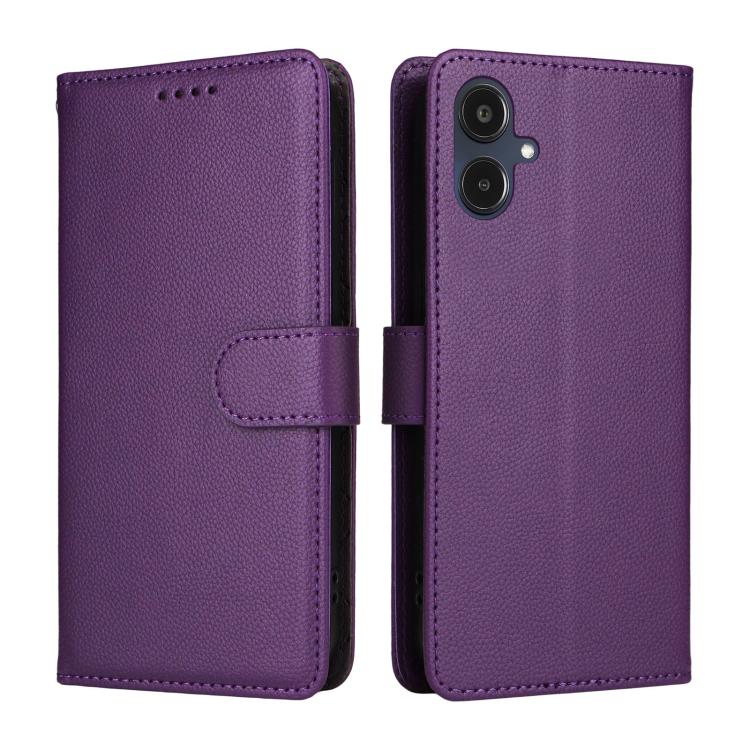 For Samsung Galaxy A25e Litchi Texture RFID Blocking 3-Card Wallet Leather Phone Case