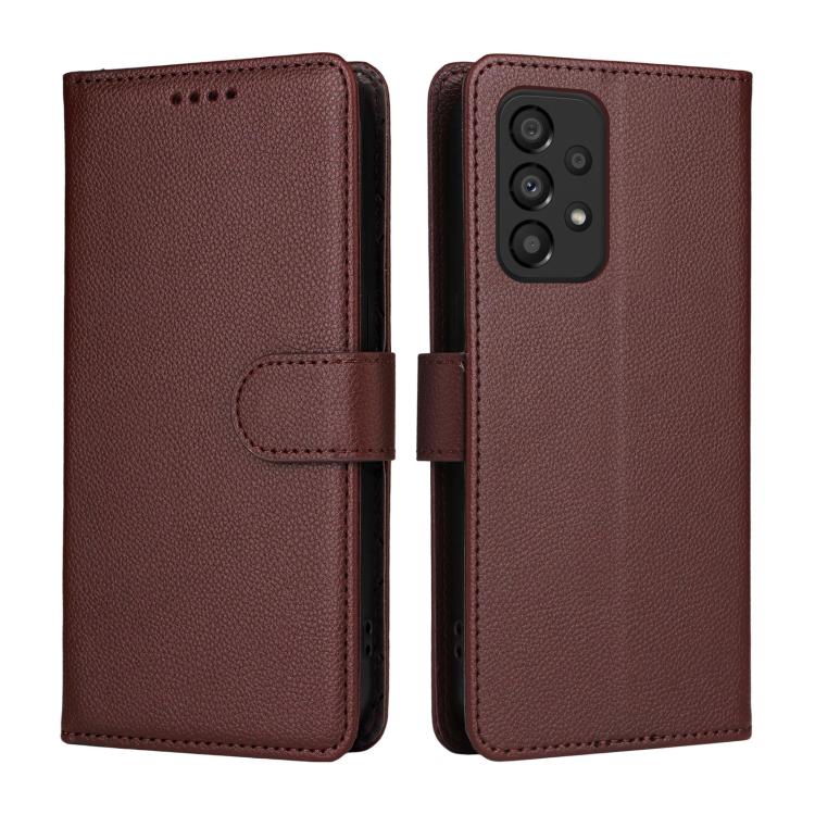 For Samsung Galaxy A33 5G Litchi Texture RFID Blocking 3-Card Wallet Leather Phone Case