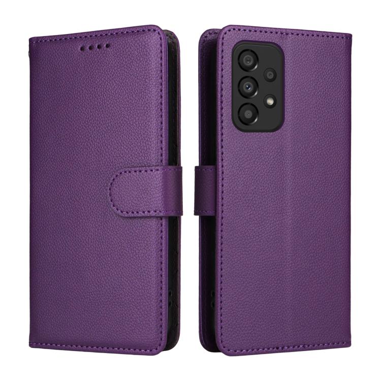 For Samsung Galaxy A33 5G Litchi Texture RFID Blocking 3-Card Wallet Leather Phone Case