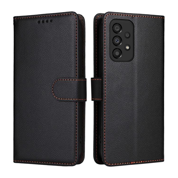 For Samsung Galaxy A33 5G Litchi Texture RFID Blocking 3-Card Wallet Leather Phone Case