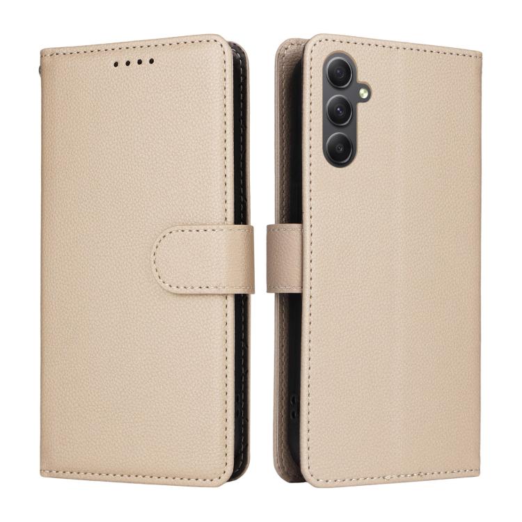 For Samsung Galaxy A34 5G Litchi Texture RFID Blocking 3-Card Wallet Leather Phone Case