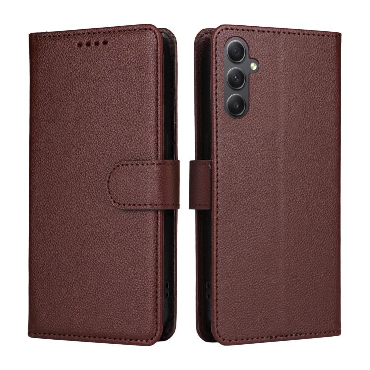 For Samsung Galaxy A34 5G Litchi Texture RFID Blocking 3-Card Wallet Leather Phone Case