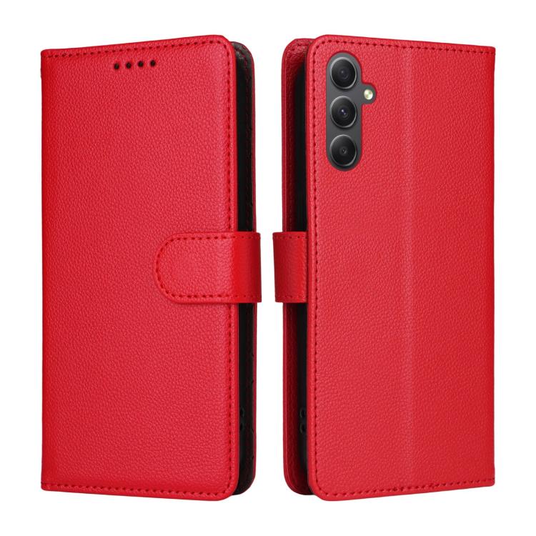 For Samsung Galaxy A34 5G Litchi Texture RFID Blocking 3-Card Wallet Leather Phone Case