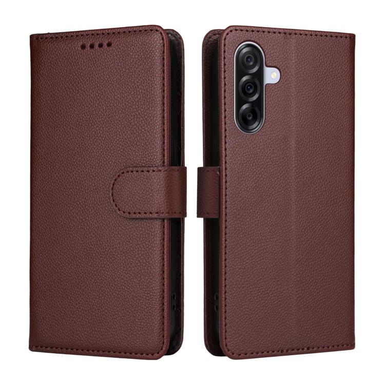 For Samsung Galaxy A36 5G Litchi Texture RFID Blocking 3-Card Wallet Leather Phone Case