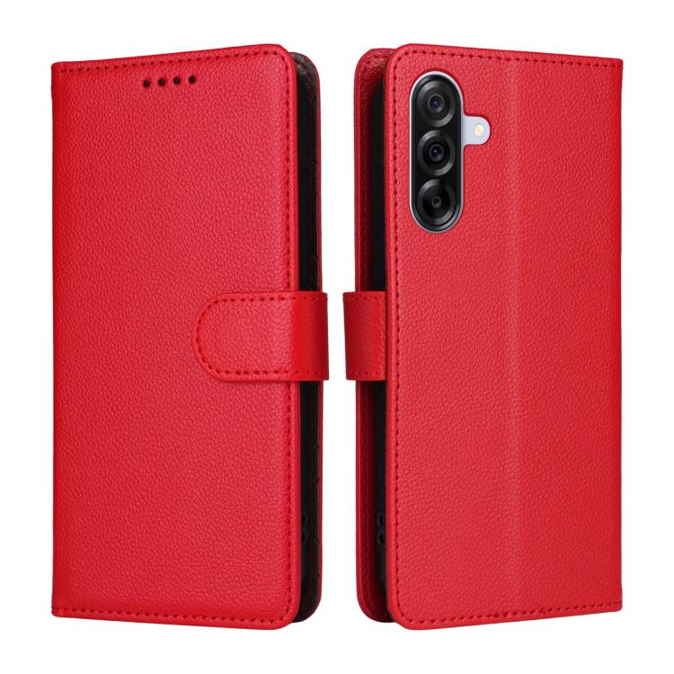 For Samsung Galaxy A36 5G Litchi Texture RFID Blocking 3-Card Wallet Leather Phone Case