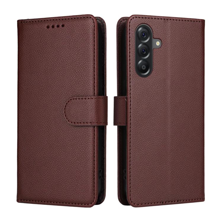 For Samsung Galaxy A56 5G Litchi Texture RFID Blocking 3-Card Wallet Leather Phone Case