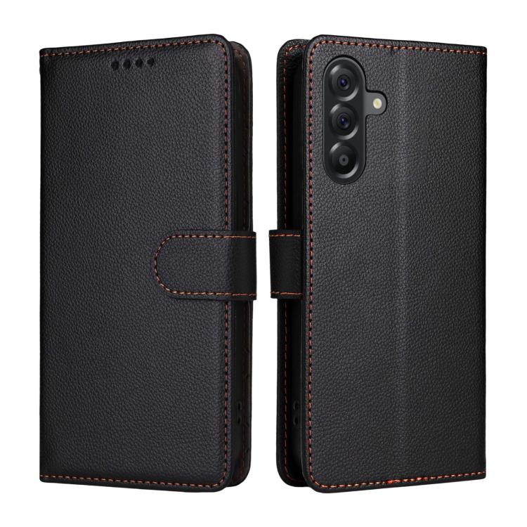 For Samsung Galaxy A56 5G Litchi Texture RFID Blocking 3-Card Wallet Leather Phone Case