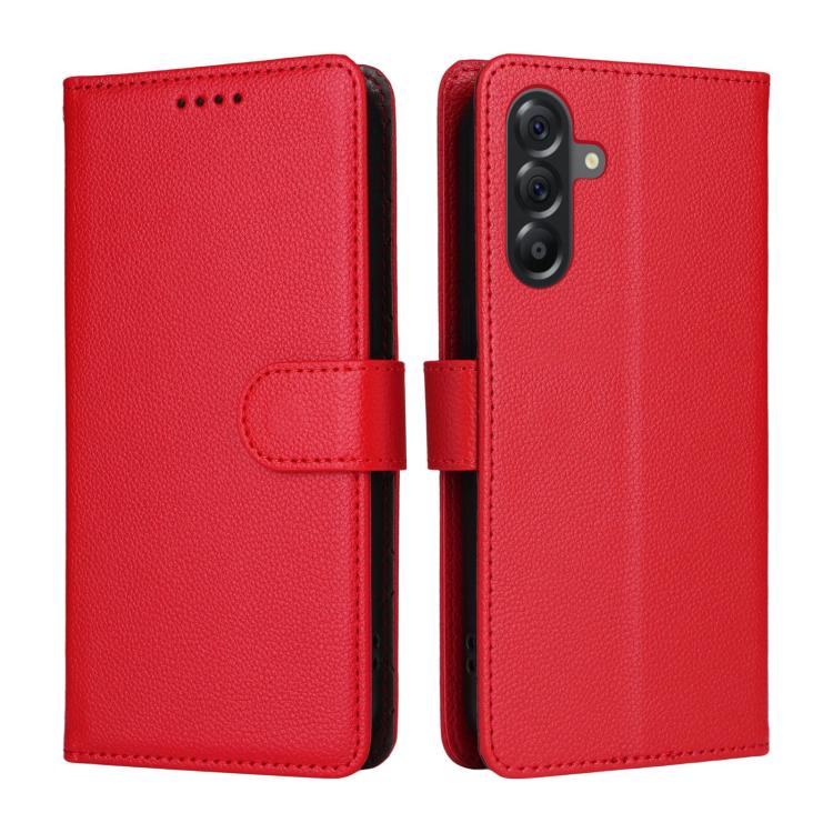 For Samsung Galaxy A56 5G Litchi Texture RFID Blocking 3-Card Wallet Leather Phone Case