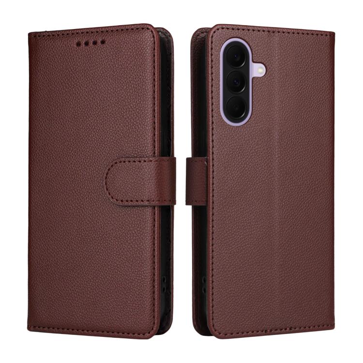 For Galaxy A27 5G Litchi Texture RFID Blocking 3-Card Wallet Leather Phone Case