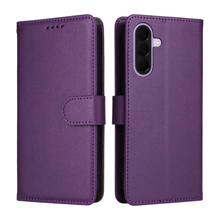 For Galaxy A27 5G Litchi Texture RFID Blocking 3-Card Wallet Leather Phone Case