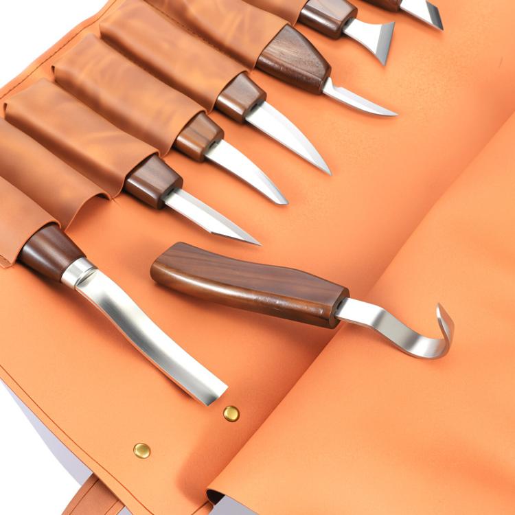 DIY Hand Engraving Knife Cowhide Roll Bag Woodworking Engraving Knife Set
