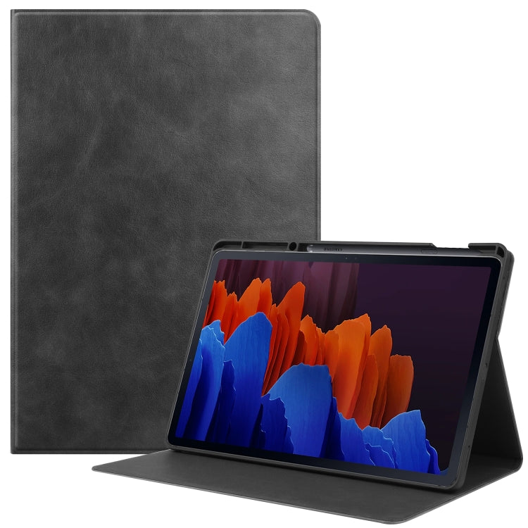 For Samsung Galaxy Tab S8+ / Tab S8 Plus /  Tab S7 FE / Tab S7+ T970 Cowhide Texture TPU Tablet Horizontal Flip Leather Case with Holder & Sleep / Wake-Up Function & Pen Slot