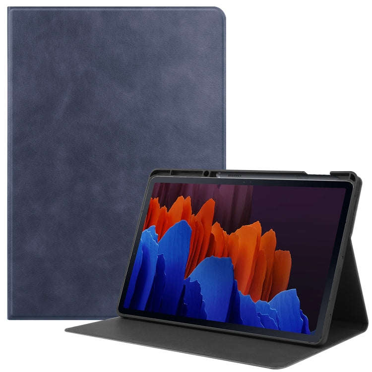 For Samsung Galaxy Tab S8+ / Tab S8 Plus /  Tab S7 FE / Tab S7+ T970 Cowhide Texture TPU Tablet Horizontal Flip Leather Case with Holder & Sleep / Wake-Up Function & Pen Slot