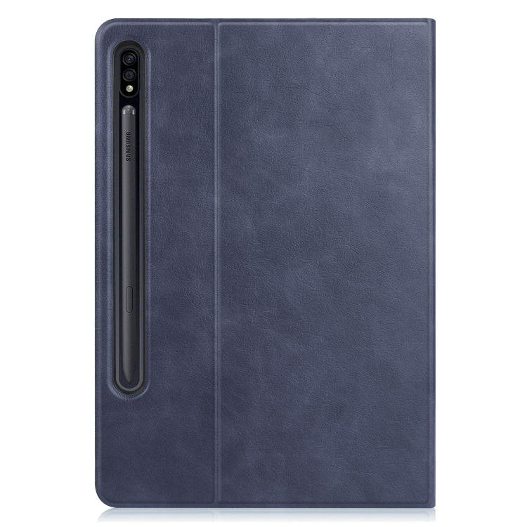 For Samsung Galaxy Tab S8+ / Tab S8 Plus /  Tab S7 FE / Tab S7+ T970 Cowhide Texture TPU Tablet Horizontal Flip Leather Case with Holder & Sleep / Wake-Up Function & Pen Slot