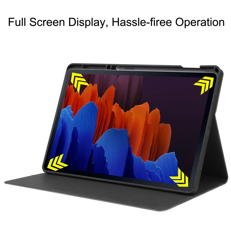 For Samsung Galaxy Tab S8+ / Tab S8 Plus /  Tab S7 FE / Tab S7+ T970 Cowhide Texture TPU Tablet Horizontal Flip Leather Case with Holder & Sleep / Wake-Up Function & Pen Slot