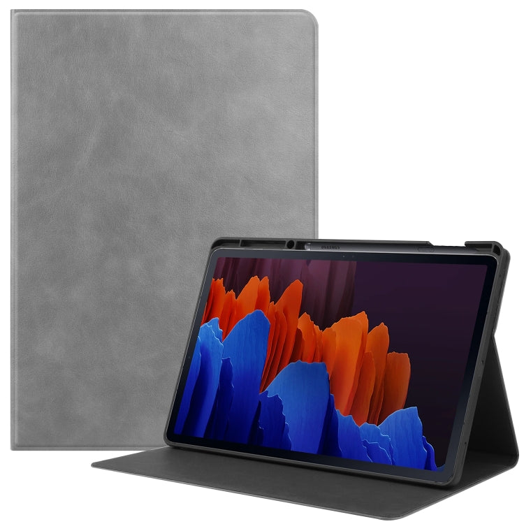 For Samsung Galaxy Tab S8+ / Tab S8 Plus /  Tab S7 FE / Tab S7+ T970 Cowhide Texture TPU Tablet Horizontal Flip Leather Case with Holder & Sleep / Wake-Up Function & Pen Slot