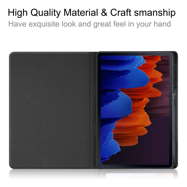 For Samsung Galaxy Tab S8+ / Tab S8 Plus /  Tab S7 FE / Tab S7+ T970 Cowhide Texture TPU Tablet Horizontal Flip Leather Case with Holder & Sleep / Wake-Up Function & Pen Slot
