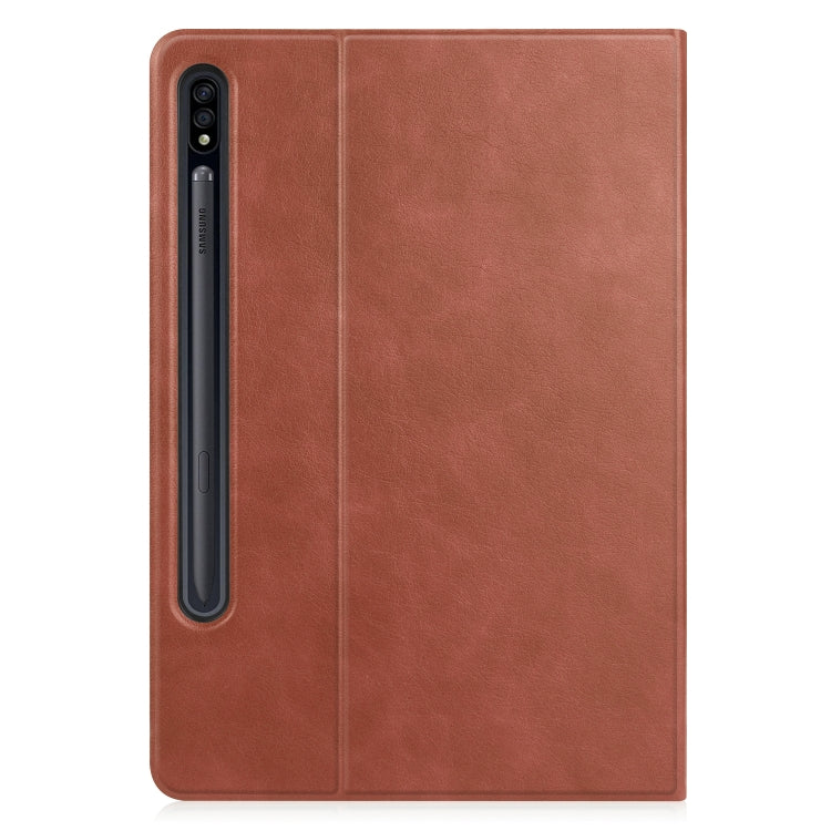 For Samsung Galaxy Tab S8+ / Tab S8 Plus /  Tab S7 FE / Tab S7+ T970 Cowhide Texture TPU Tablet Horizontal Flip Leather Case with Holder & Sleep / Wake-Up Function & Pen Slot