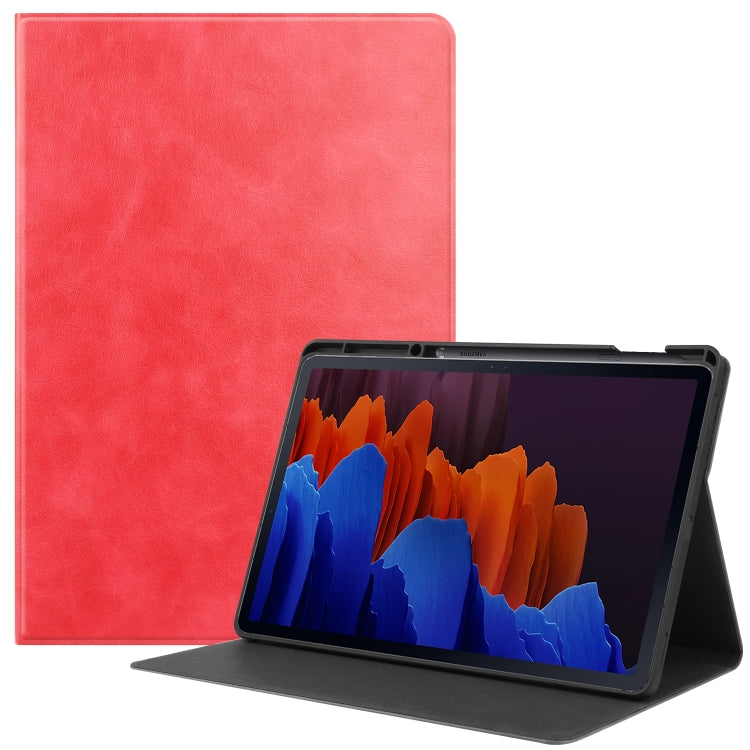 For Samsung Galaxy Tab S8+ / Tab S8 Plus /  Tab S7 FE / Tab S7+ T970 Cowhide Texture TPU Tablet Horizontal Flip Leather Case with Holder & Sleep / Wake-Up Function & Pen Slot