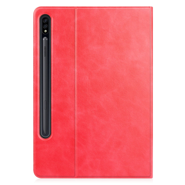 For Samsung Galaxy Tab S8+ / Tab S8 Plus /  Tab S7 FE / Tab S7+ T970 Cowhide Texture TPU Tablet Horizontal Flip Leather Case with Holder & Sleep / Wake-Up Function & Pen Slot