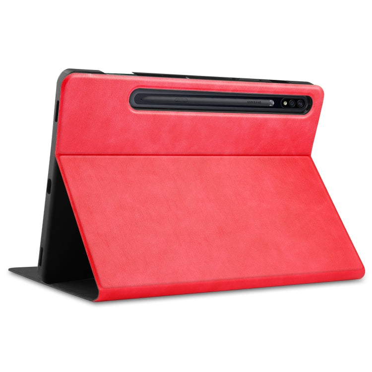 For Samsung Galaxy Tab S8+ / Tab S8 Plus /  Tab S7 FE / Tab S7+ T970 Cowhide Texture TPU Tablet Horizontal Flip Leather Case with Holder & Sleep / Wake-Up Function & Pen Slot