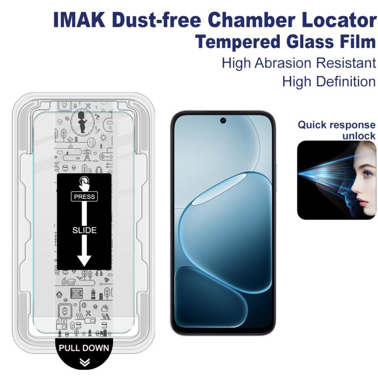 For OPPO K14 5G / K14x 5G imak Dust-free Chamber Locator H Series Tempered Glass Film