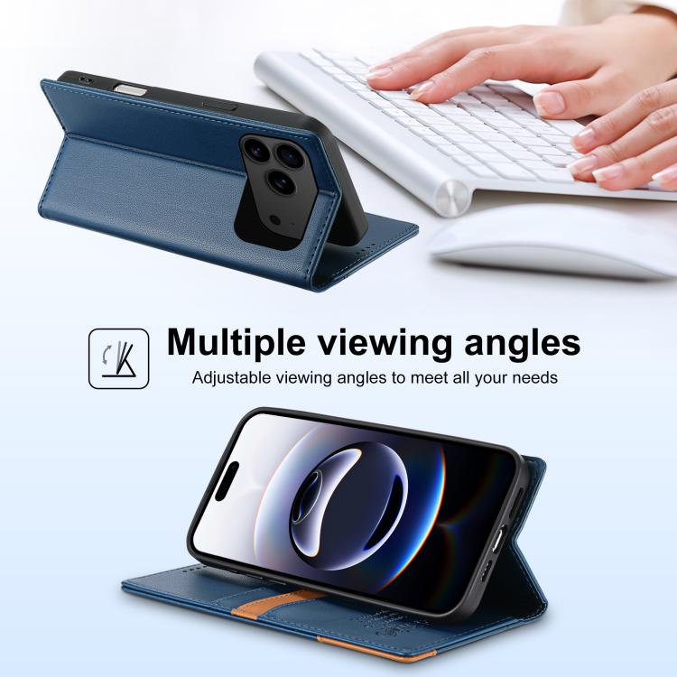 For iPhone 17 Pro Max N.BEKUS P3 RFID Stitching Magnetic Flip Leather Phone Case