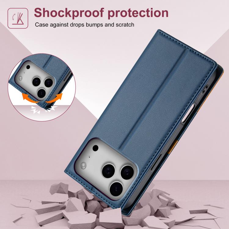 For iPhone 17 Pro Max N.BEKUS P3 RFID Stitching Magnetic Flip Leather Phone Case