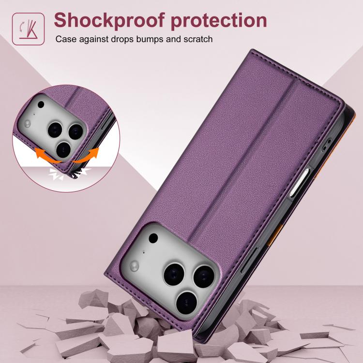 For iPhone 17 Pro Max N.BEKUS P3 RFID Stitching Magnetic Flip Leather Phone Case