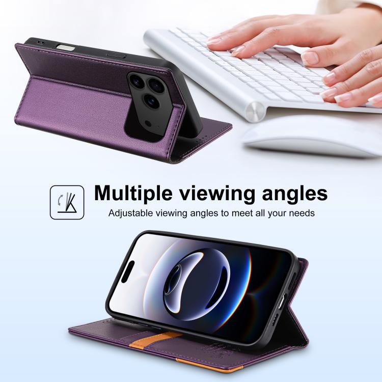 For iPhone 17 Pro N.BEKUS P3 RFID Stitching Magnetic Flip Leather Phone Case